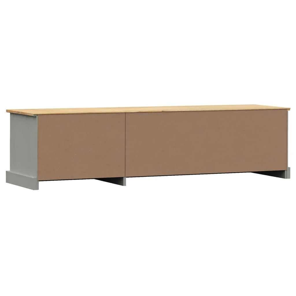 Mobile Porta TV VIGO Grigio 156x40x40 cm Legno Massello di Pino 353174