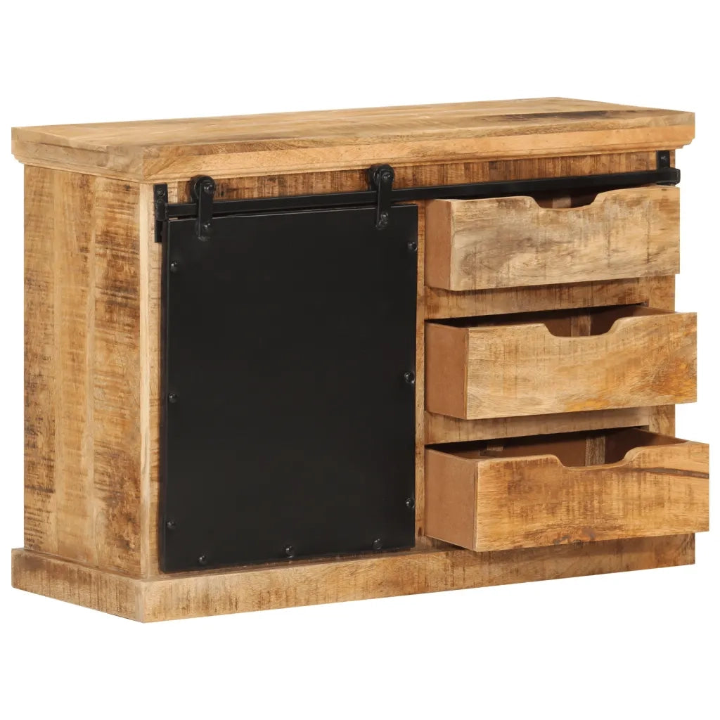 Credenza | Madia | Buffet da pranzo | Armadio da pranzo 80x30x55 cm in Legno Grezzo Massello di Mango