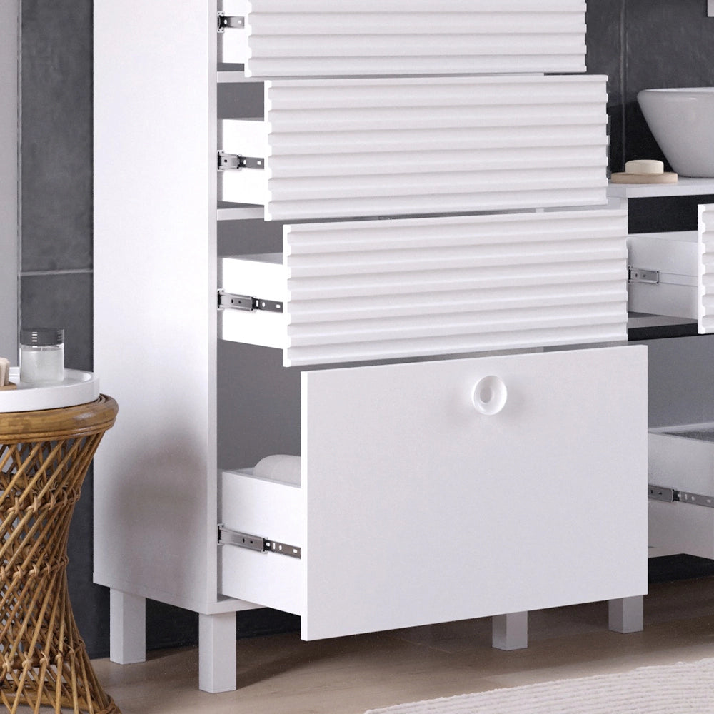 Vicco Mobiletto bagno Bianco 60.2 x 113 cm con 4 cassetti
