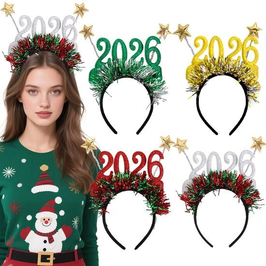 Decorazioni per l'anno nuovo 2026 - decorazioni di Natale - fascia luccicante per capelli - accessori per capelli, per la decorazione di Capodanno e Natale