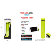 Trade Shop - Power Bank Portatile Per Smartphone Usb Altoparlante 4000mah Batteria Emergenza -