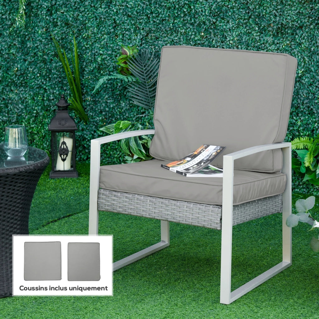 Cuscino per Poltrona da Giardino ¨C zephmum ¨C Grigio Chiaro 56x52/56x46cm