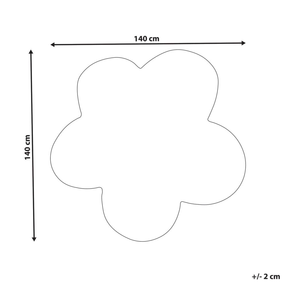 Tappeto in lana a forma di fiore verde chiaro 140 x 140 cm camera da letto cameretta