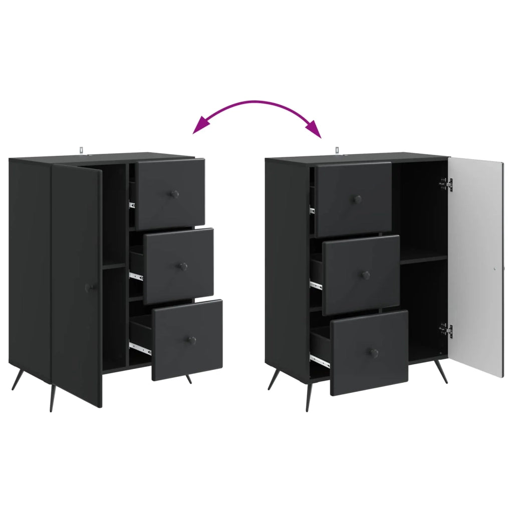 Credenza | Madia | Buffet da pranzo | Armadio da pranzo Nero 66 x 34,5 x 90 cm Legno ingegnerizzato