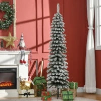 Albero di Natale Innevato a 2 Sezioni con 395 Rami in Metallo e Plastica, 46x46x180cm, Verde