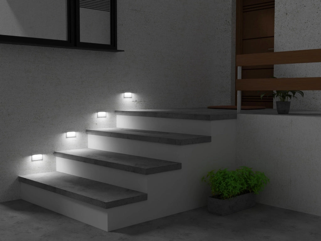 Lampada incasso esterno scala Kanlux Glasi LED 3W bianca
