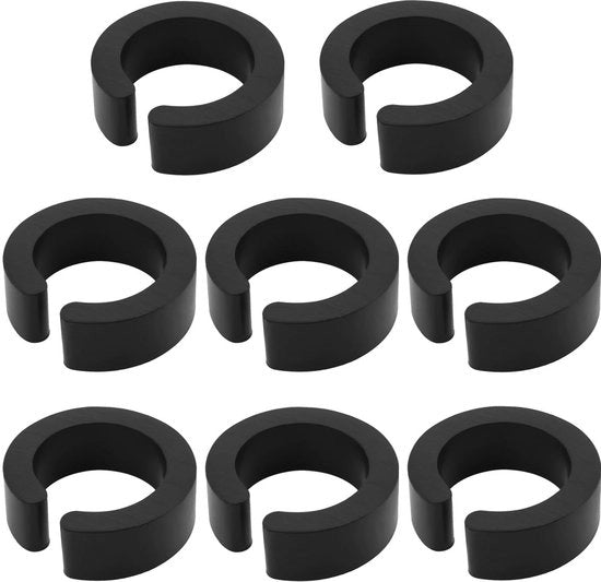 Reduttore in gomma a forma aperta - 8 - Adattatore per manubrio bicicletta - 22.2/31.8mm - Adatto per contenitori acqua - Nero