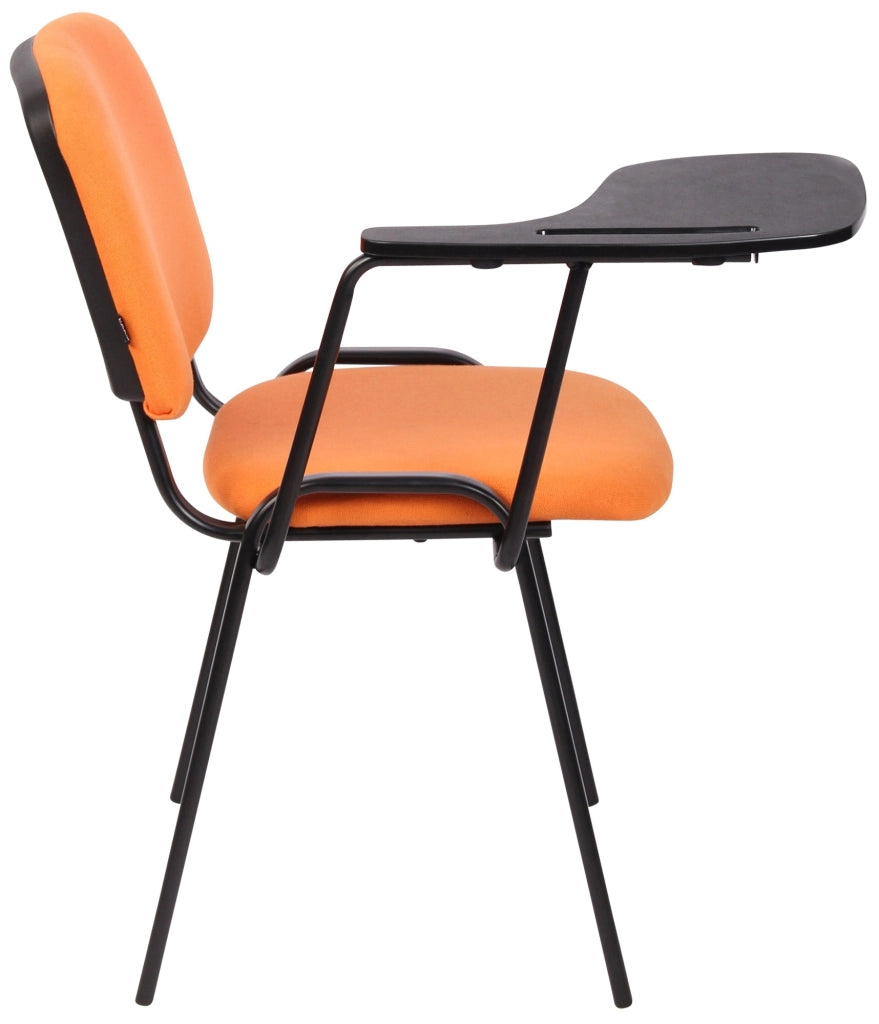 Set di 4 sedie Ken in tessuto con tavolo pieghevole arancione