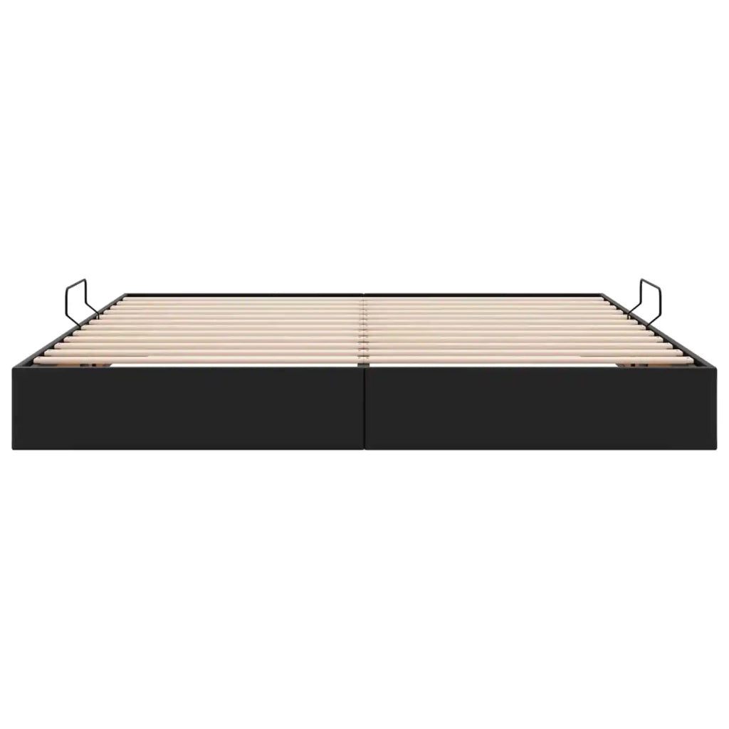 Letto ottomano Nero 200 x 200 cm Pelle Sintetica 3442786