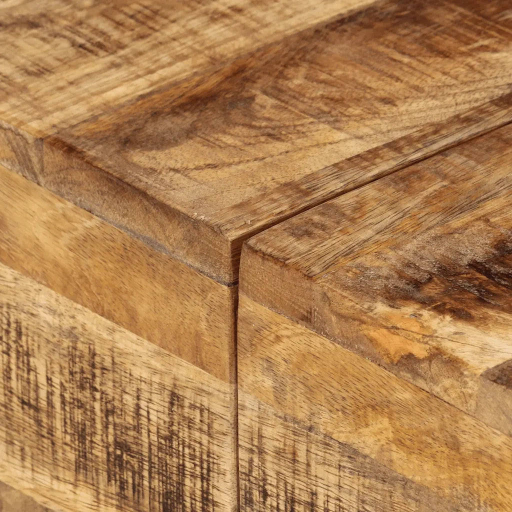 Tavolino da Salotto-Tavolino da soggiorno-Tavolo 68x68x41 cm in Legno di Mango Grezzo