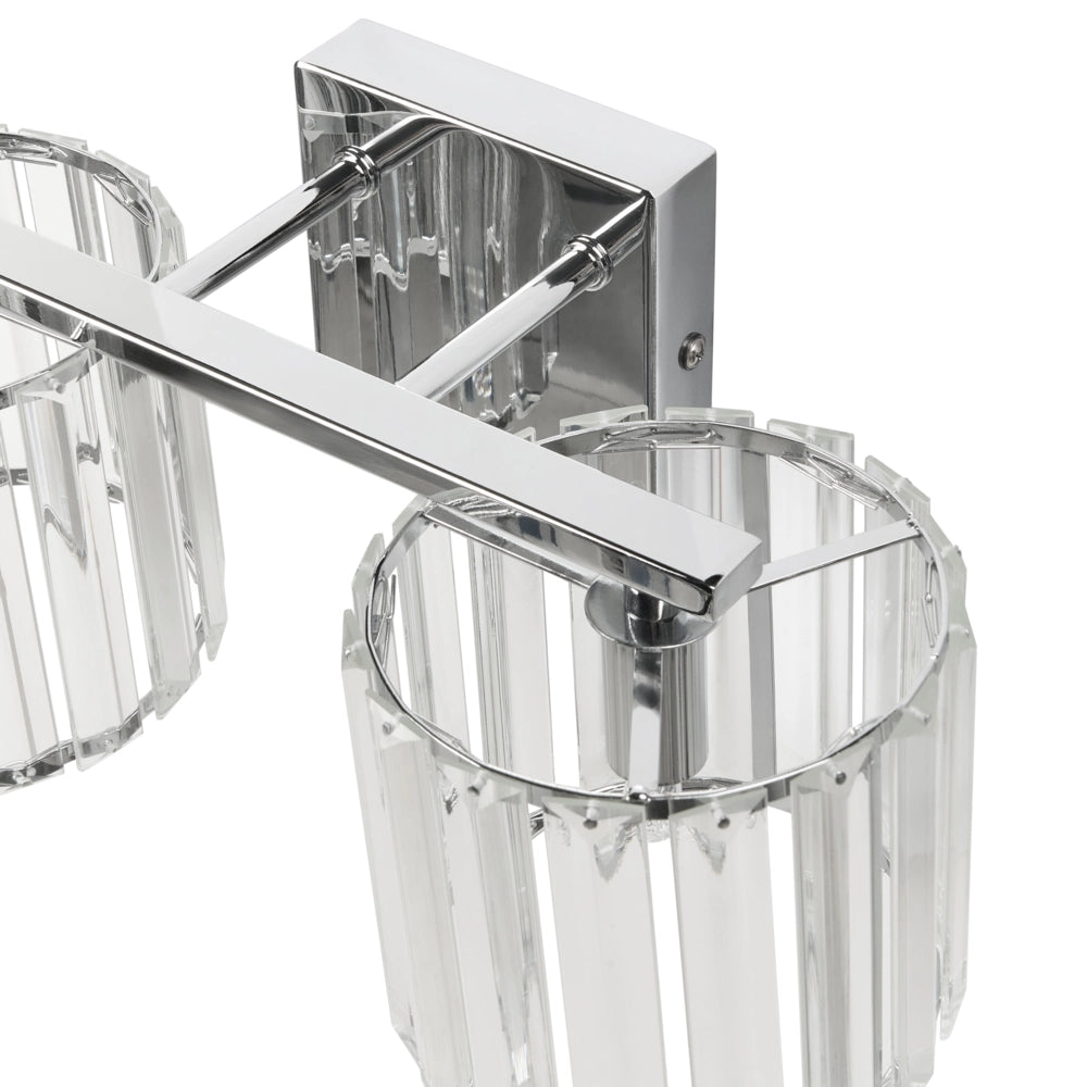Lampada da parete moderna con paralume in vetro cristallo argento