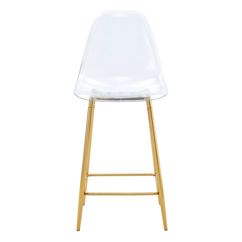 Sgabelli da Bar Set 2 Pezzi ¨C MINIMAL ¨C Trasparenti con Struttura in Metallo Nero/Oro/Argento