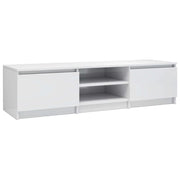 Mobile TV multimediale mensola TV credenza TV sala da pranzo soggiorno camera da letto finitura lucida 140 x 40 x 35,5 cm legno ingegnerizzato bianco 02_0027023