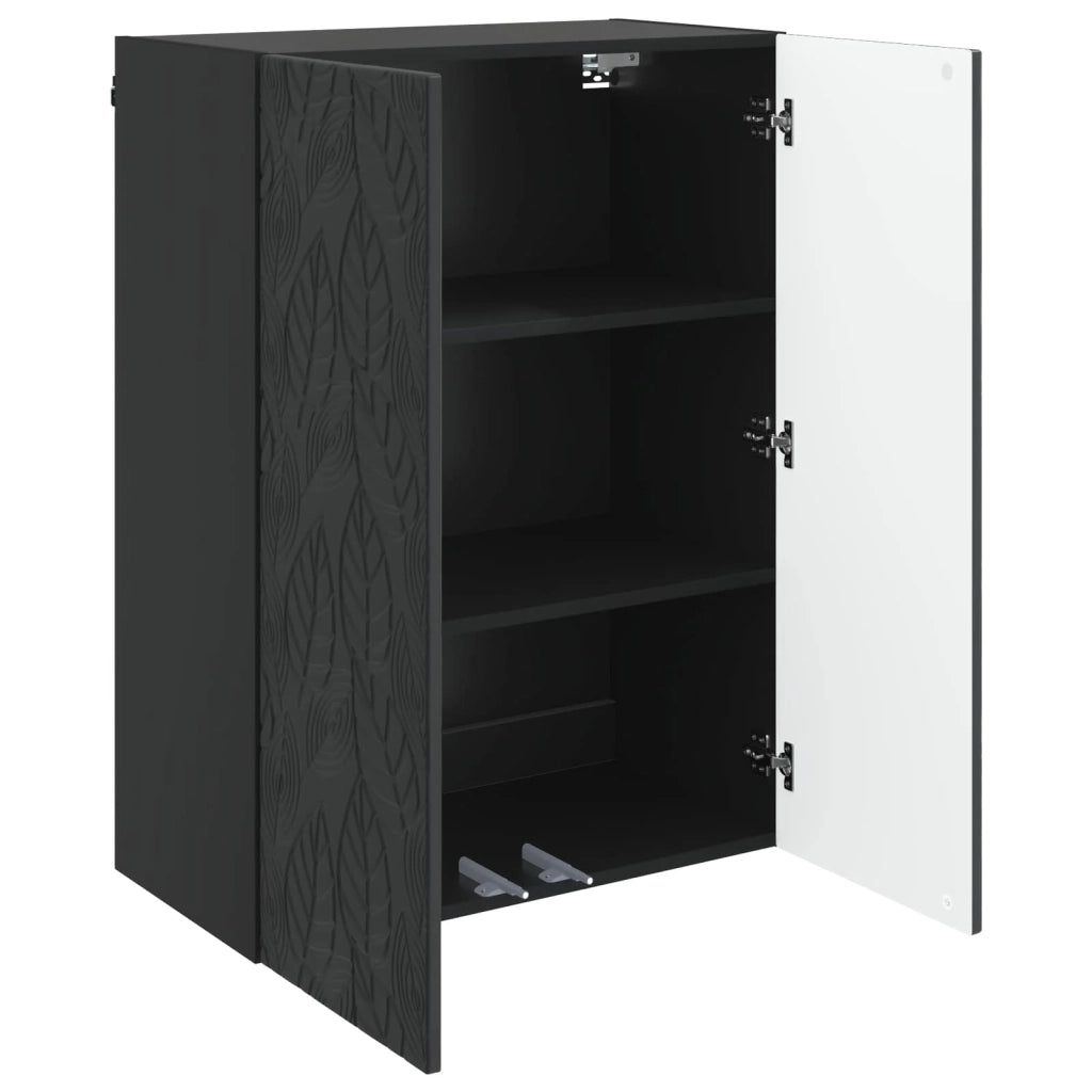 Mobiletto a muro Nero 66 x 34,5 x 90 cm Legno ingegnerizzato 898736