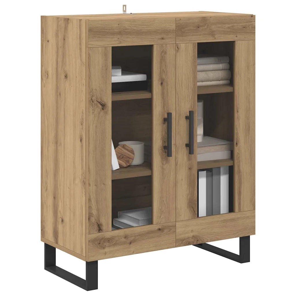 Credenza | Madia | Buffet da pranzo | Armadio da pranzo Rovere artigianale 69,5 x 34 x 90 cm Legno multistrato