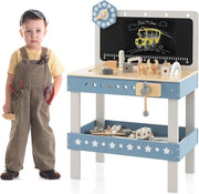 Bancarella in Legno per Bambini con Accessori e Orologio - Kit di Costruzione per Giochi di Immaginazione (dai 3 anni)