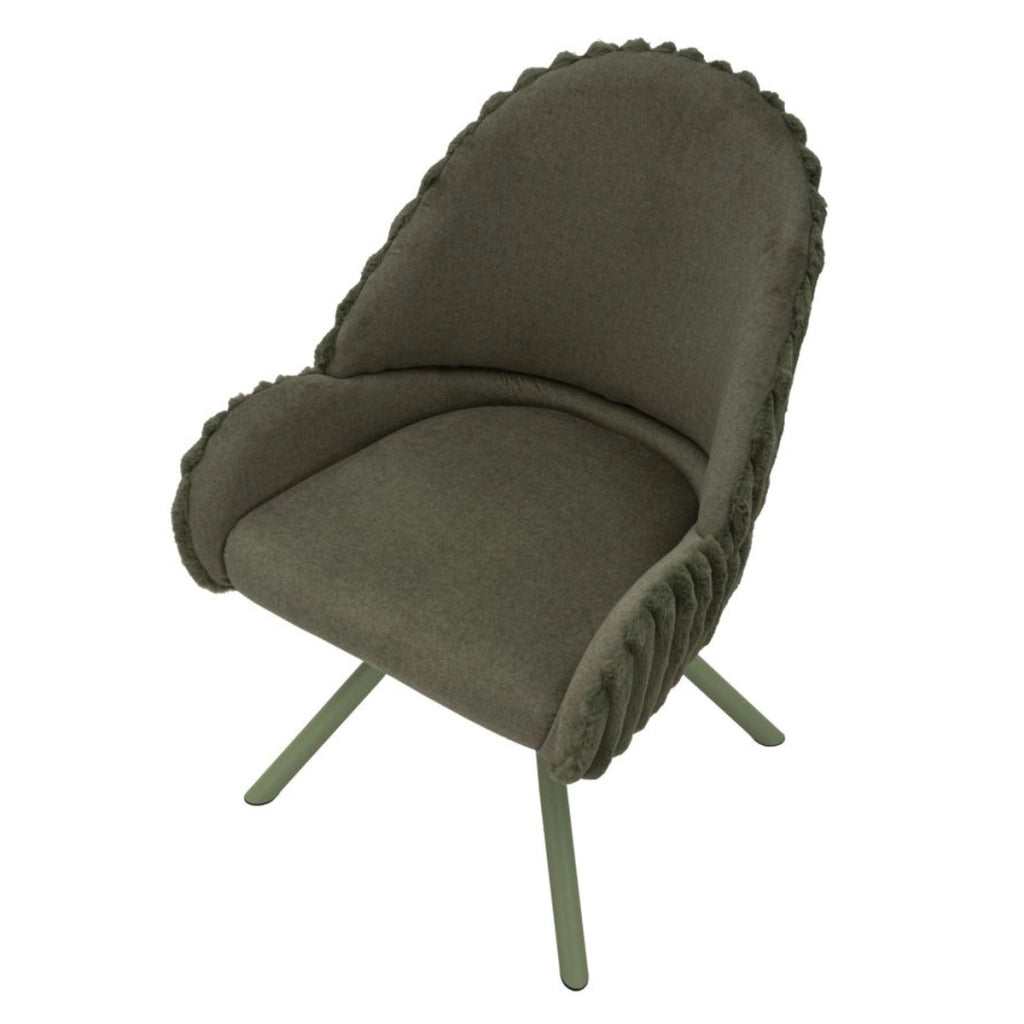 Set di 3 Pouf VKH886, Verde, Poliestere, 58x53x85 cm