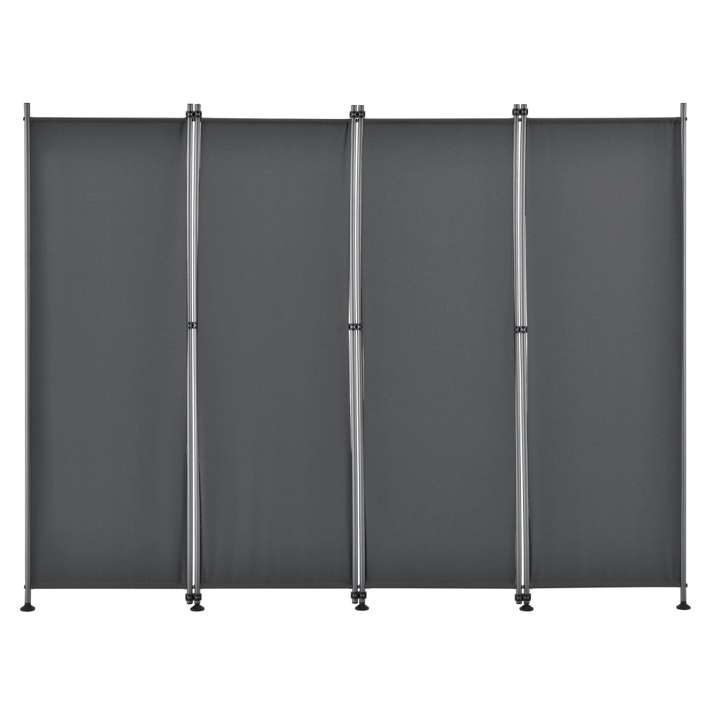 Paravento Modica a 4 Pannelli Parete Divisorio con Struttura Pieghevole (AxL) 170x215 cm - Grigio pro.tec