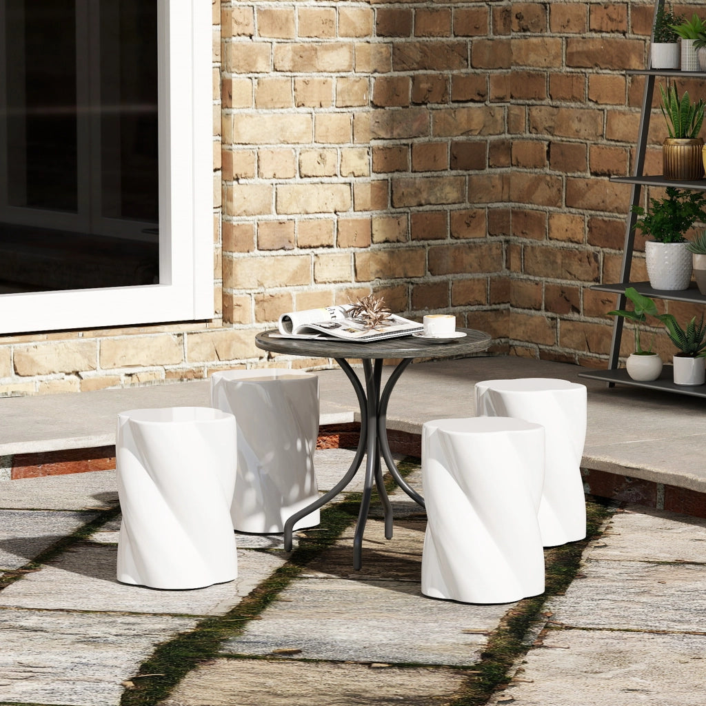 Sgabello da giardino in ceramica con coperchio ¨C zephmum ¨C bianco ?33x45 cm