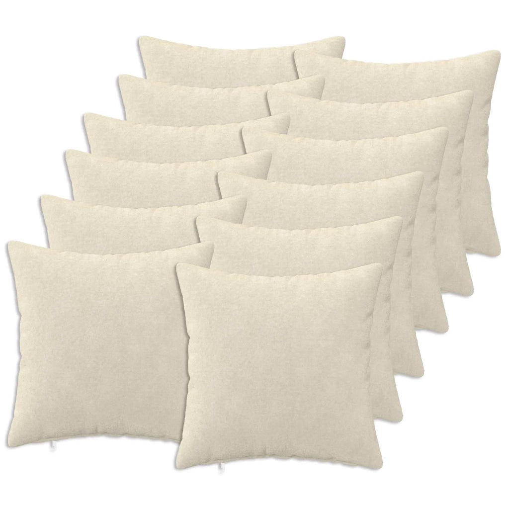 Federa 12 pcs HEERLEN Crema 45 x 45 cm Fleece in microfibra 910476