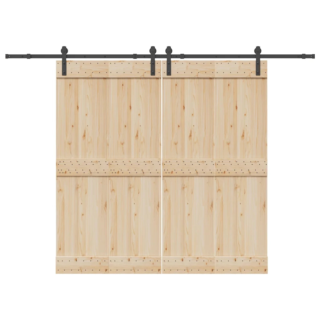 Kit di Binari per Porte Scorrevoli 305 cm Acciaio Nero CFW6552249