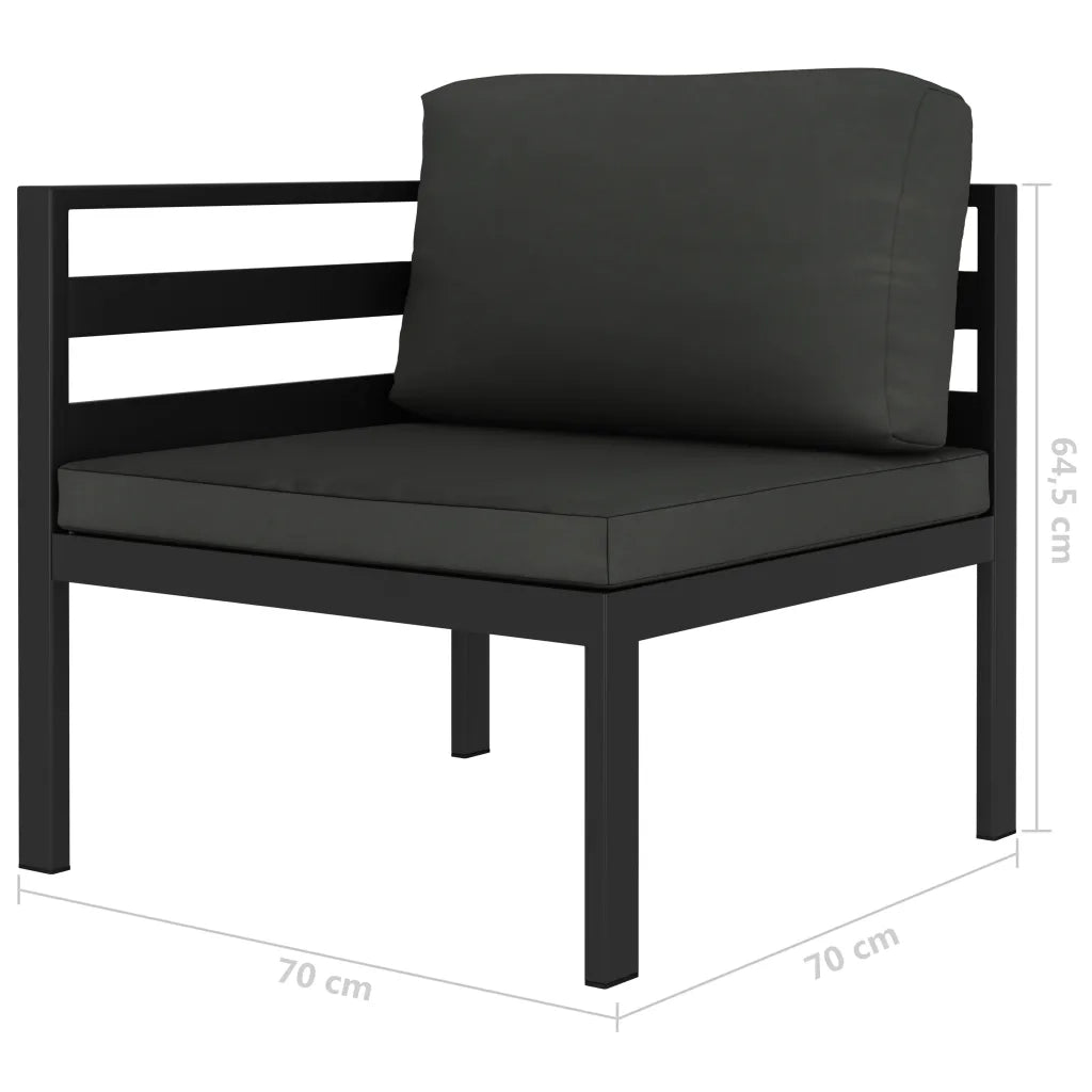 Set Divani da Giardino 6 pz con Cuscini in Alluminio Antracite cod mxl 46449