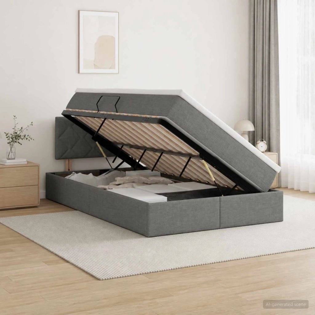 Letto con contenitore e materasso Grigio Scuro 120 x 200 cm 3458677