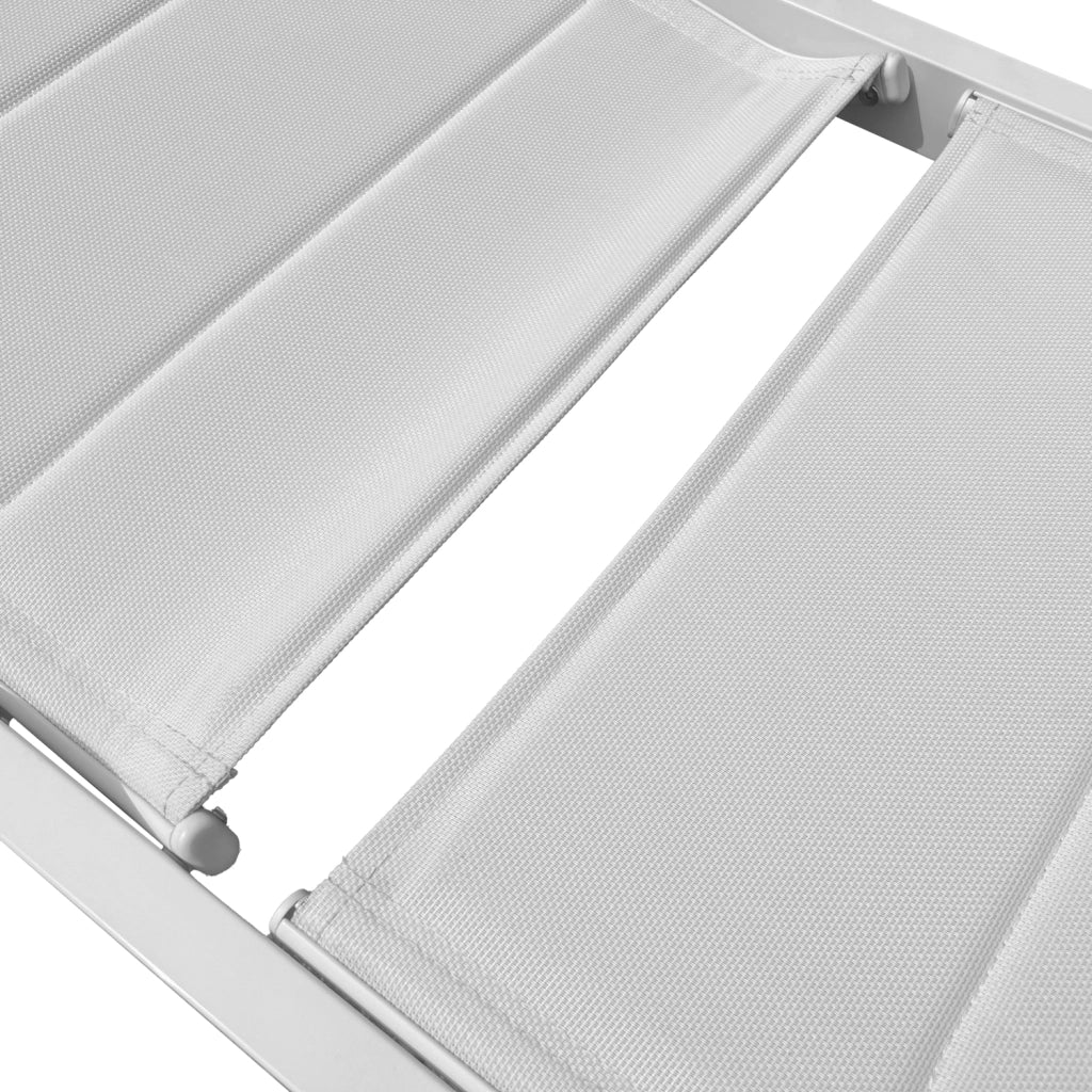 Lettino BARBADOS in textilene bianco - alluminio bianco