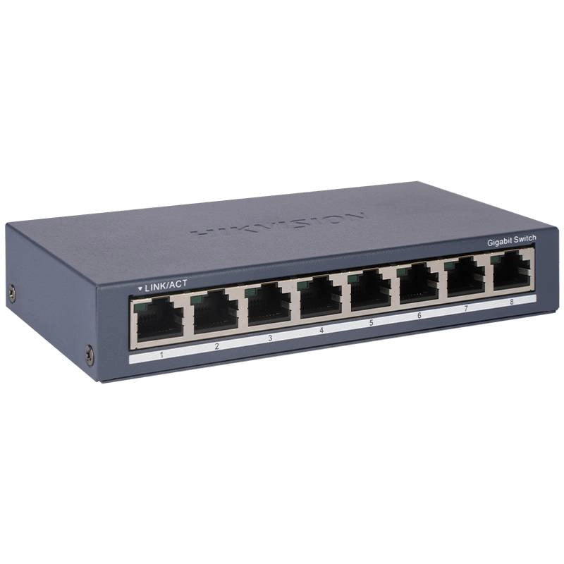 Hikvision DS-3E0508-O Switch Gigabit 8 Porte RJ45 Unmanaged Desktop in Metallo
