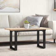 vidaXL Tavolino Salotto Telaio a O 90x40x45,5cm Legno Pino e Acciaio