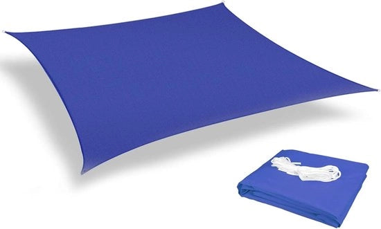 Ombrellone robusto, resistente ai raggi UV, resistente alle scalfitture e all'ossidazione, ombrellone rettangolare, accessori di montaggio, bordi incurvati bloccano la luce solare, vela respirante, patio all'aperto, giardino di gaze (2x4m) - Blu scuro