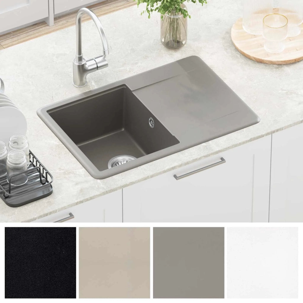 Lavello Grigio 670 x 460 mm 80% Quarzo e 20% Resina 42028409