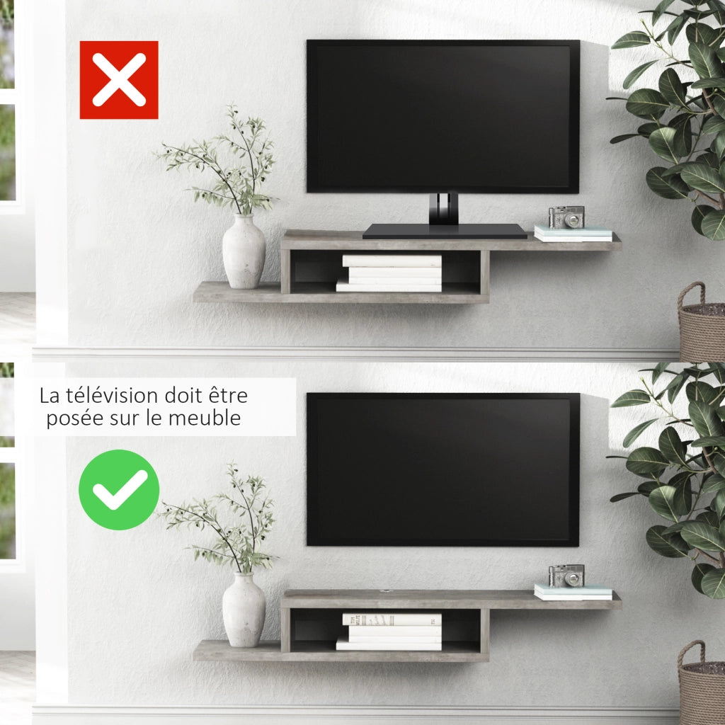 Mobile TV Muro Parete Soggiorno ¨C Zephmum ¨C Grigio