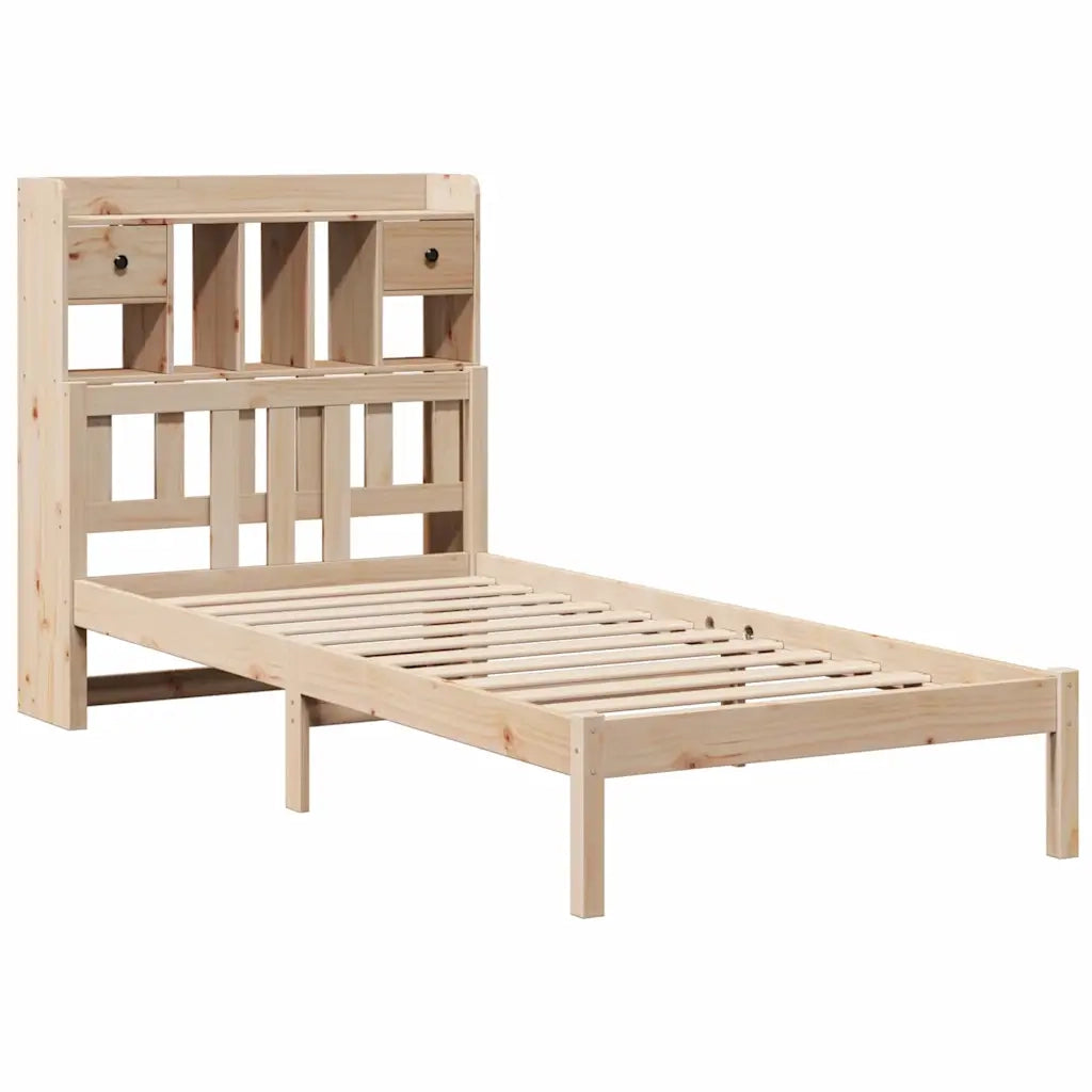 Letto Libreria senza Materasso 90x190 cm Legno Massello Pino 3322327