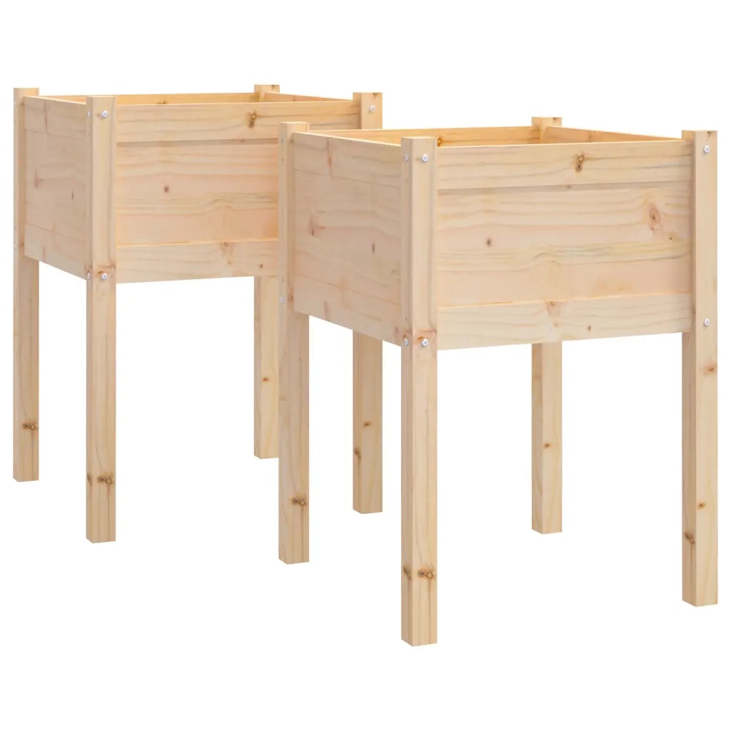 Fioriere da Giardino 2 pz 50x50x70 cm in Legno Massello di Pino 810800