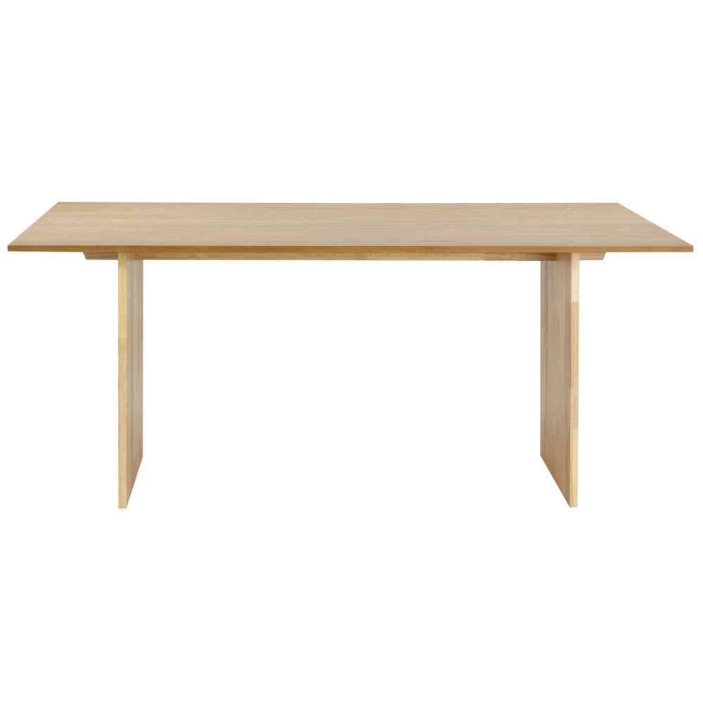 Tavolo da pranzo in legno di frassino naturale MDF Rubber Wood 180 x 90 cm Gambe in legno Finitura naturale