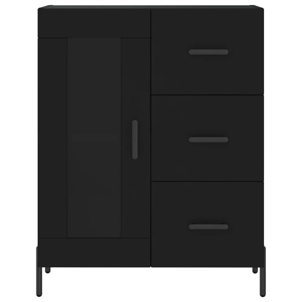 Buffet credenza cassettiera mobiletto mobile contenitore organizer cucina soggiorno salotto alto 69,5 x 34 x 180 cm legno ingegnerizzato nero 02_0035099