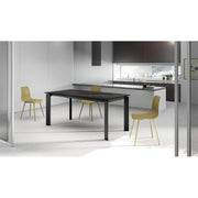 Tavolo allungabile con top in ceramica Gambe in metallo verniciato Allunghe interne Frame 80cm X 120-170cm H 75cm Stones