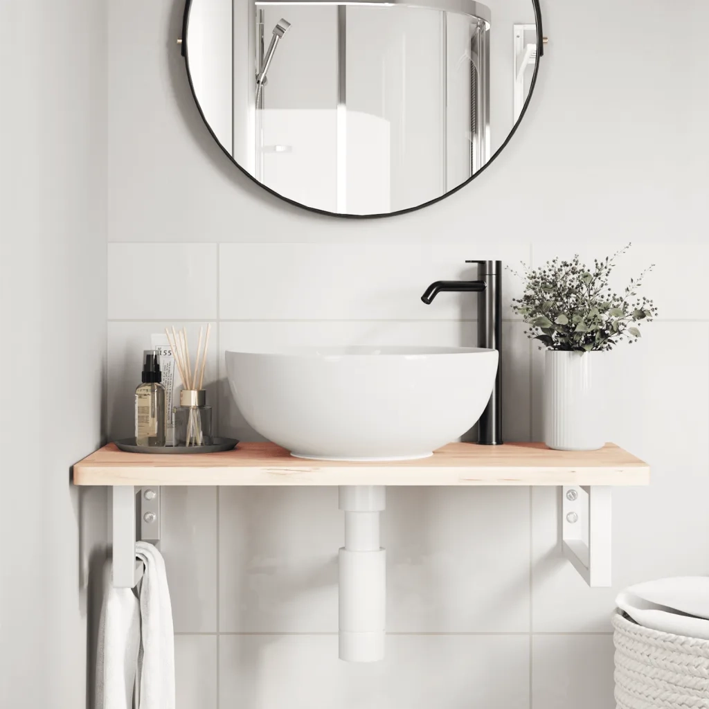 Reggimensole per Lavabo 2 pz Bianche Rettangolari in Acciaio CFW4858090