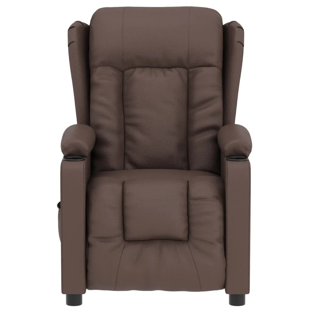 Poltrona Reclinabile Elettrica Marrone in Similpelle 3098802
