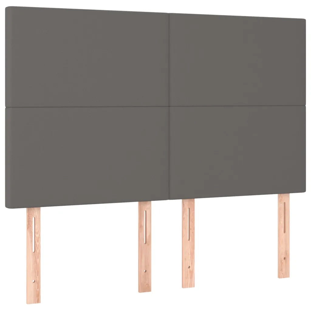 Testiera-Testata Decorativa Grigio 144x5x118/128 cm in Similpelle 578316