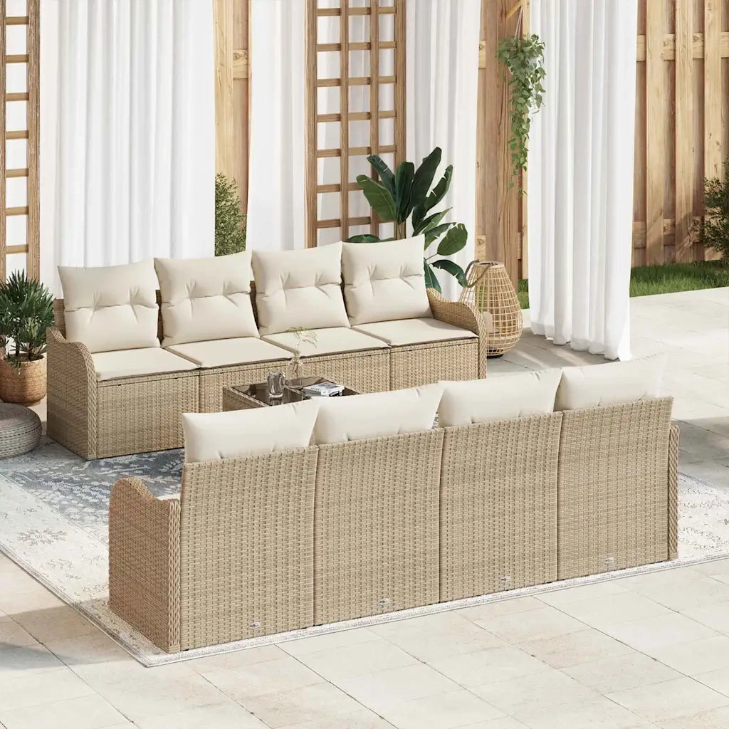 Set Divano da Giardino Beige 55 x 55 x 37 cm polyrattan 3345631