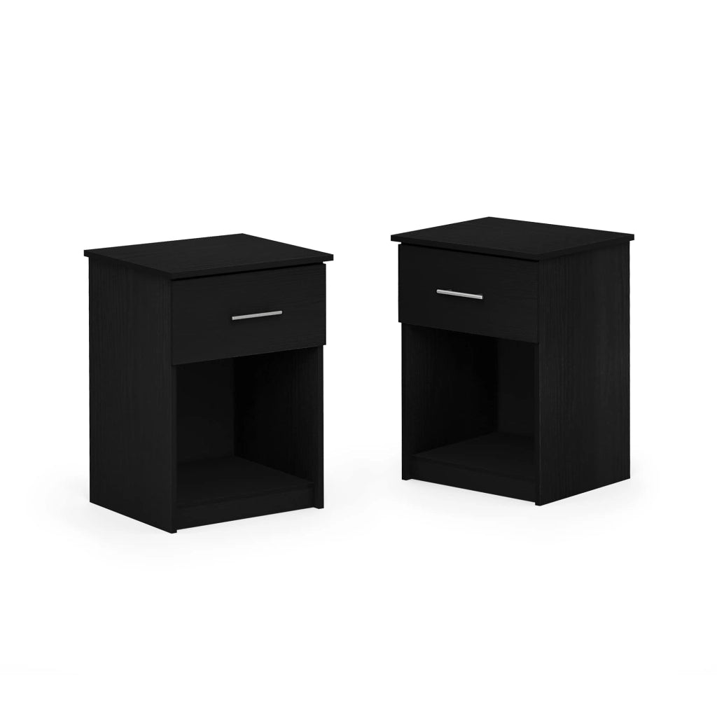 Set di due comodini in legno composito, stile americano