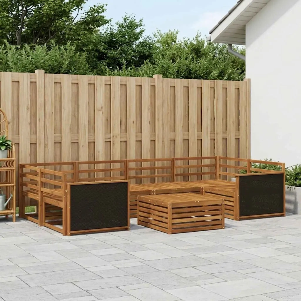 Set di divani da esterno 7 pcs Naturale