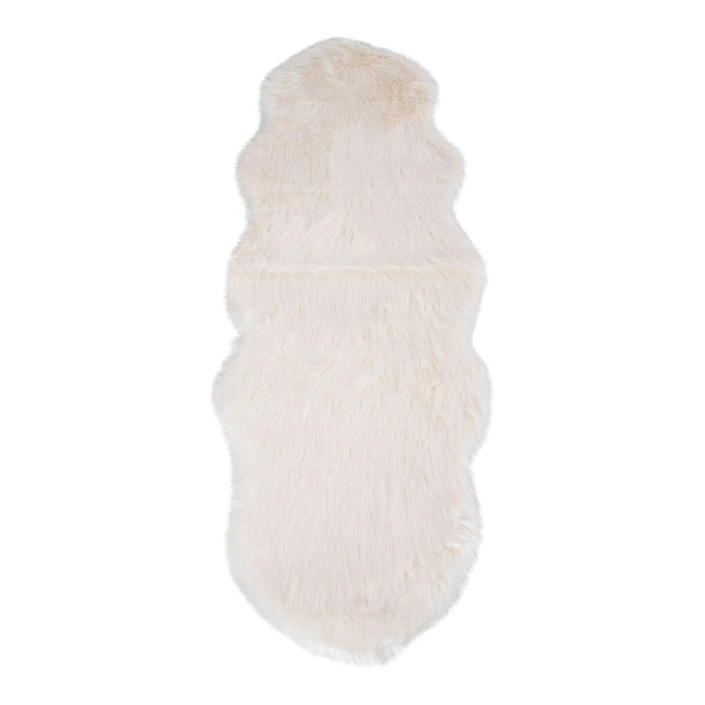 Pelliccia sintetica avorio da pavimento o divano 60x180 cm