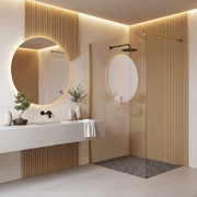 Parete Doccia Rea Flexi Transparent / Brush Gold 120