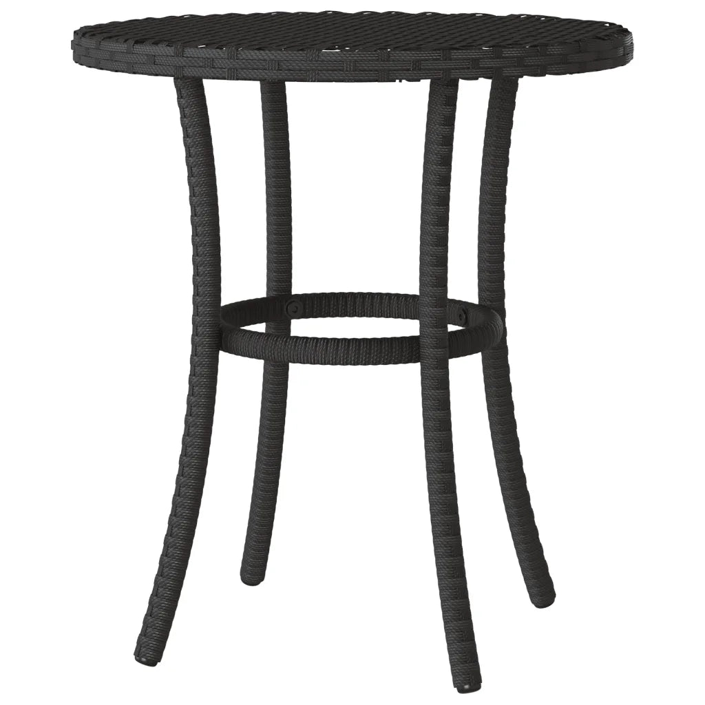 Set da Bistrò 3 pz con Cuscini Nero in Polyrattan