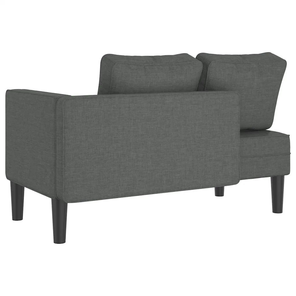 Chaise Longue con Cuscini Grigio Scuro in Tessuto CFW8923882