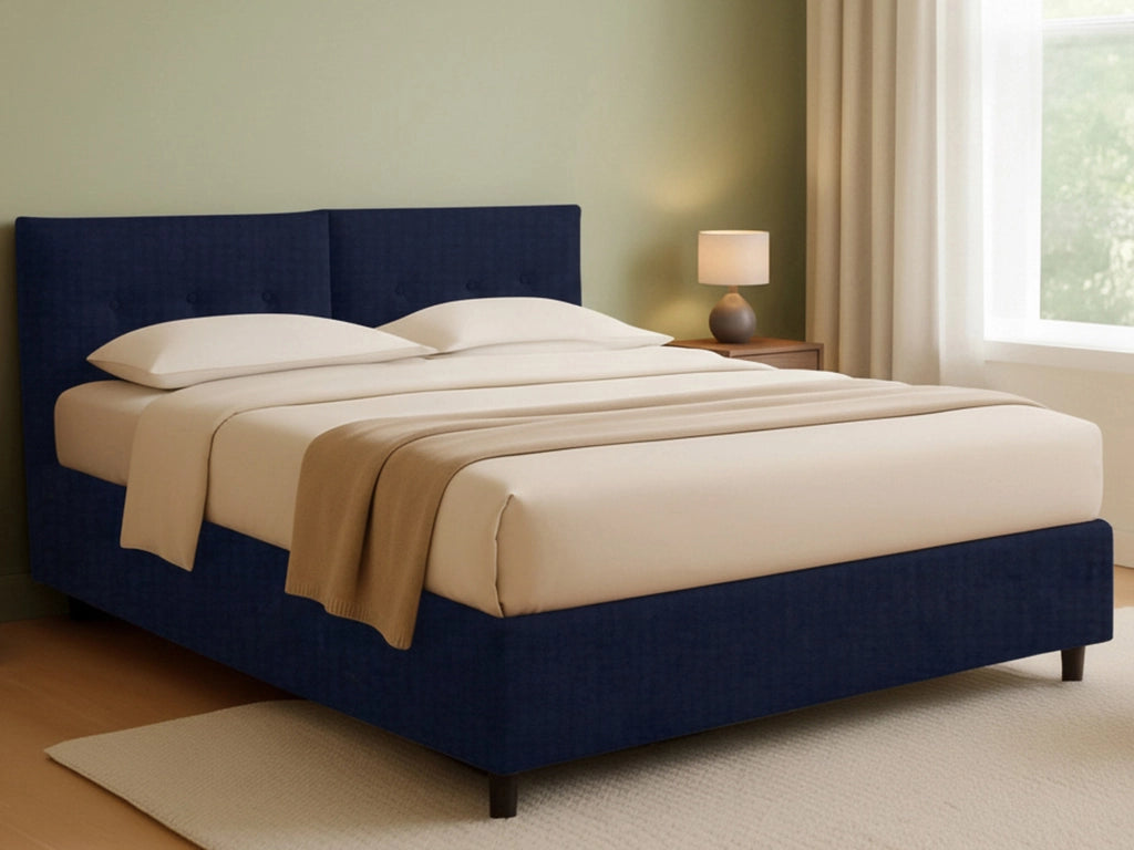 Leeds, Letto Piazza e Mezza Sfoderabile Made in Italy, Viola Scuro