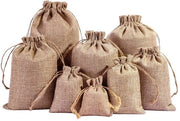 Zaketti in Juta 10 pezzi - Sacchetti di Regalo - Sacchetti Decorativi - Sacchetti per Caramelle - Sacchetti in Tessuto con Cordino - 17 x 23 cm - Sostenibili e Riciclabili